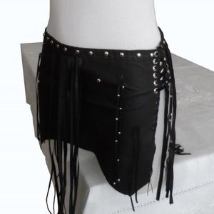 Burning Man Leather Tribal Skirt
